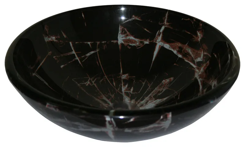 Legion Furniture Cracked Design Tempered Glass Vessel Sink