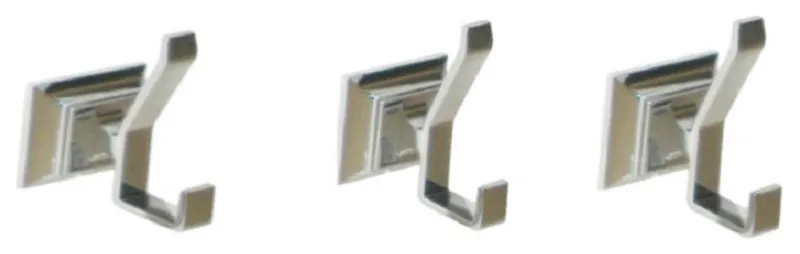 Leonard Wall Mounted Robe Hooks, Set of 3, Chrome