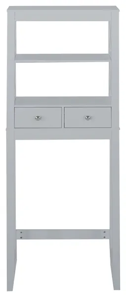 Lewis Over-the-Toilet Storage Rack With Drawers, Gray