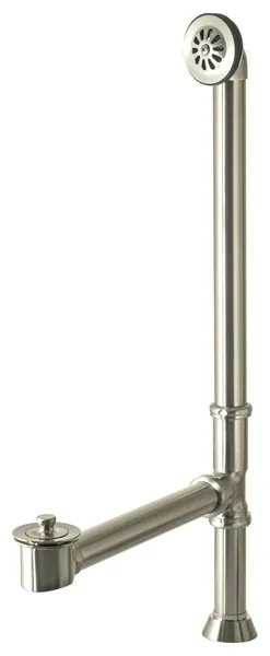 Lift And Turn Exposed Finish Tub Drain For Claw Foot in Polished Nickel (PVD)