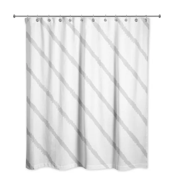 Light Gray Diagonal Stripes 71x74 Shower Curtain