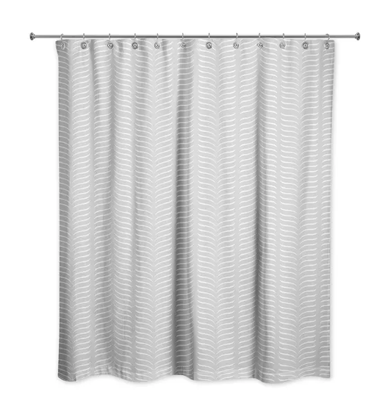Light Gray Line Pattern 71x74 Shower Curtain