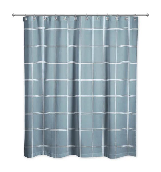 Linen Plaid 1 71x74 Shower Curtain