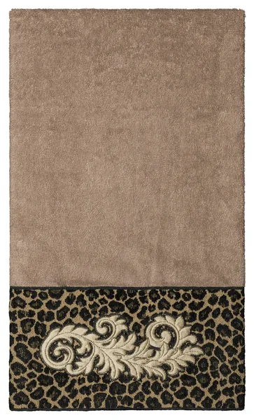 Linum Home Textiles Turkish Cotton April Embellished Bath Towel, Latte