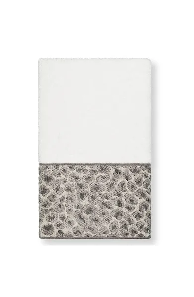 Linum Home Textiles Turkish Cotton Spots Embellished Hand Towel, White