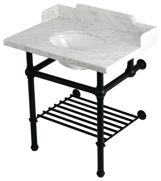 LMS3030MBB0 30" Console Sink with Brass Legs (8-Inch, 3 Hole)
