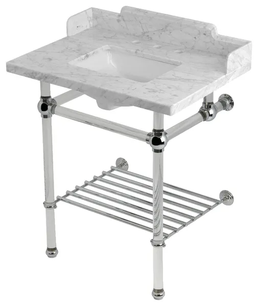 LMS30MASQB1 30" Console Sink with Acrylic Legs (8", 3 Hole)