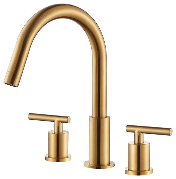 Lodosa Widespread Bathroom Basin Sink Faucet, Brushed Gold