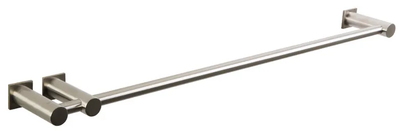 Loft 24" Double Post Towel Bar RND and SQU Escutcheon, Brushed Nickel