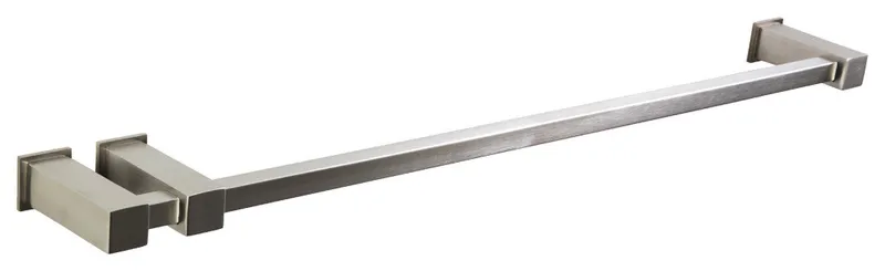 Loft 24" Double Post Towel Bar SQU and SQU Escutcheon, Brushed Nickel