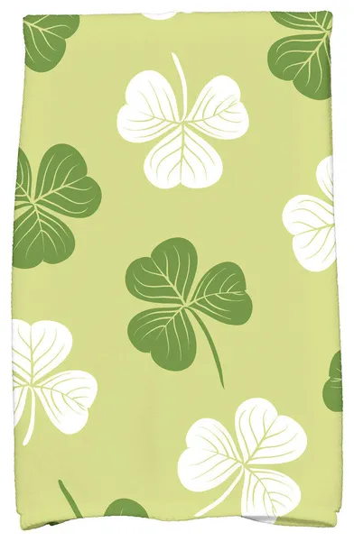 Lucky, Holiday Floral Print Hand Towel, Green