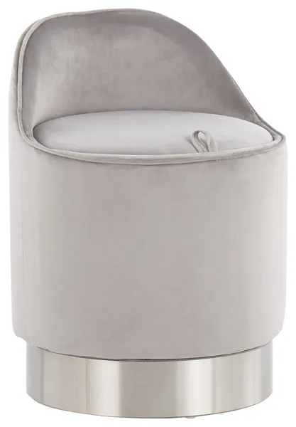 Lumisource Marla Contemporary Vanity Stool In Chrome And Silver B18-MARLA VSV