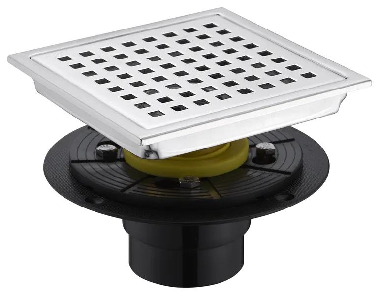 Luxier 6" Square Shower Floor Drain FD01-6, Stainless Steel