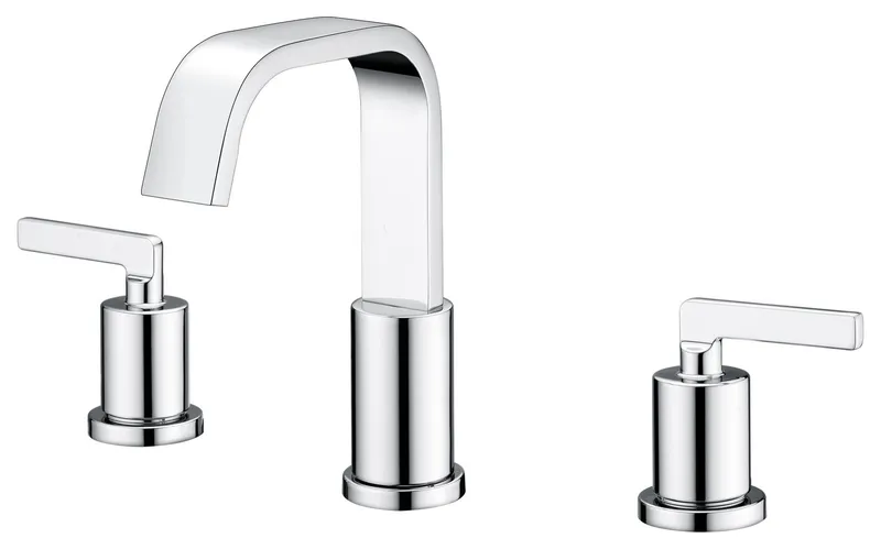 Luxier WSP04-T 2-Handle Widespread Bathroom Faucet with Drain, Chrome