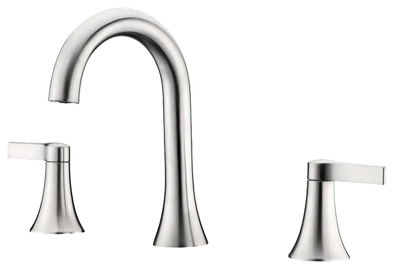 Luxier WSP11-T 2-Handle Widespread Bathroom Faucet with Drain, Brushed Nickel