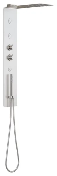 Luxury Thermostatic 4-Function Shower System Panel, Body Jets, Handheld Shower, Brushed Nickel
