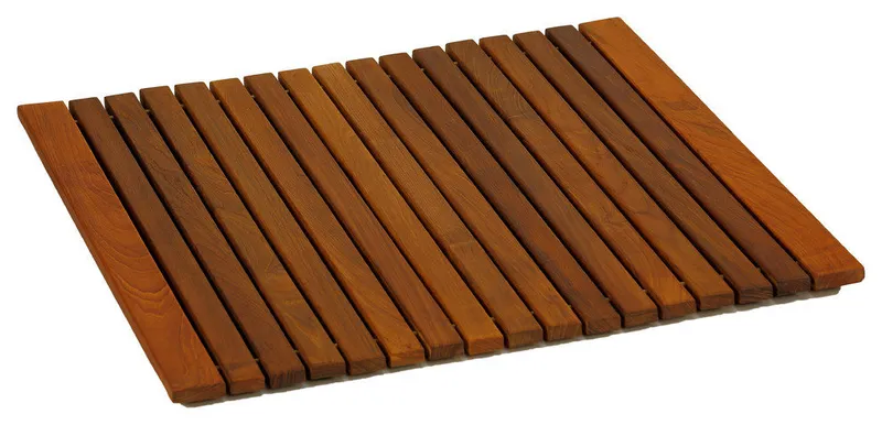 Lykos String Spa Shower Mat, Solid Teak Wood Oiled Finish