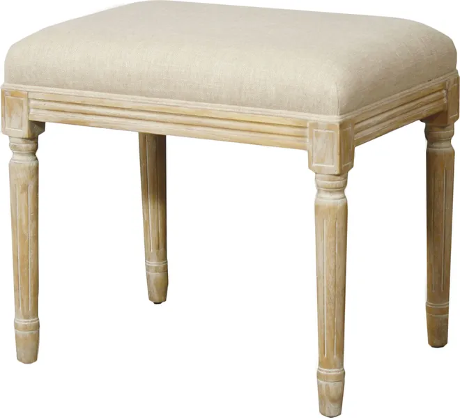 Madeline Fabric Stool, Flax