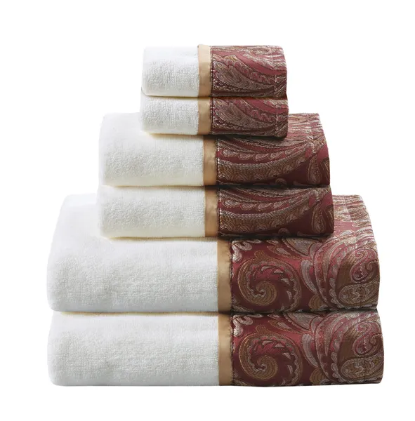 Madison Park Aubrey 6-Piece Bath Towel Burgundy Red