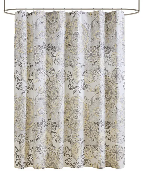 Madison Park Isla Medallion Traditional Cotton Shower Curtain