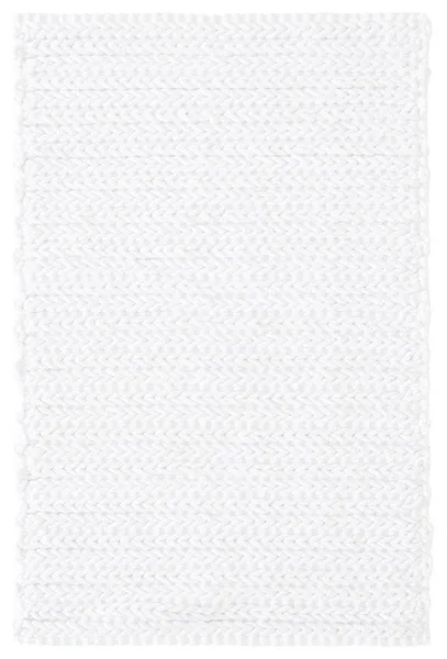 Madison Park Lasso 100% Cotton Chenille Chain Stitch Rug, White