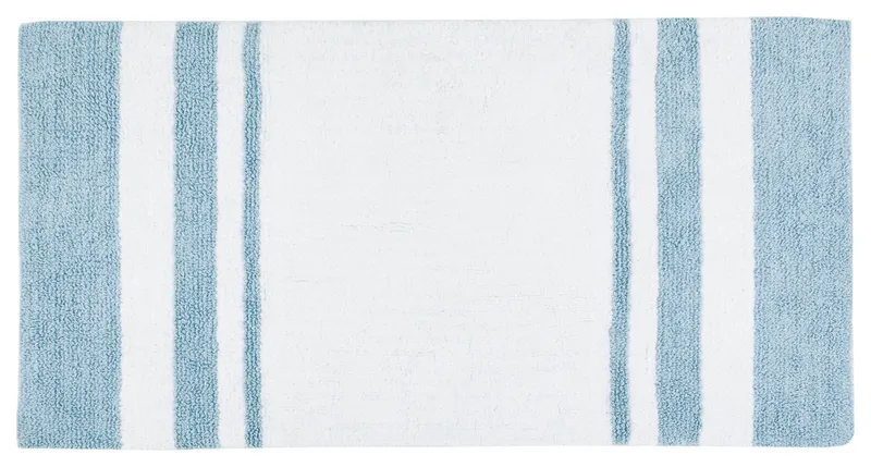 Madison Park Spa Cotton Reversible Reversible Bath Rug, Blue
