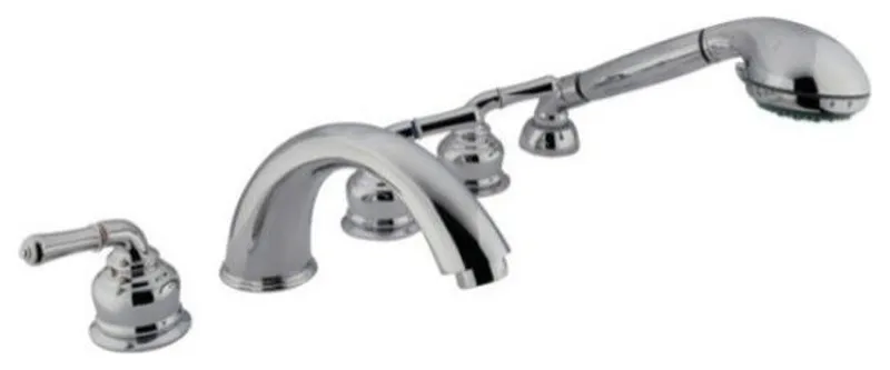 Magellan Three Handle Roman Tub Filler with Hand Shower