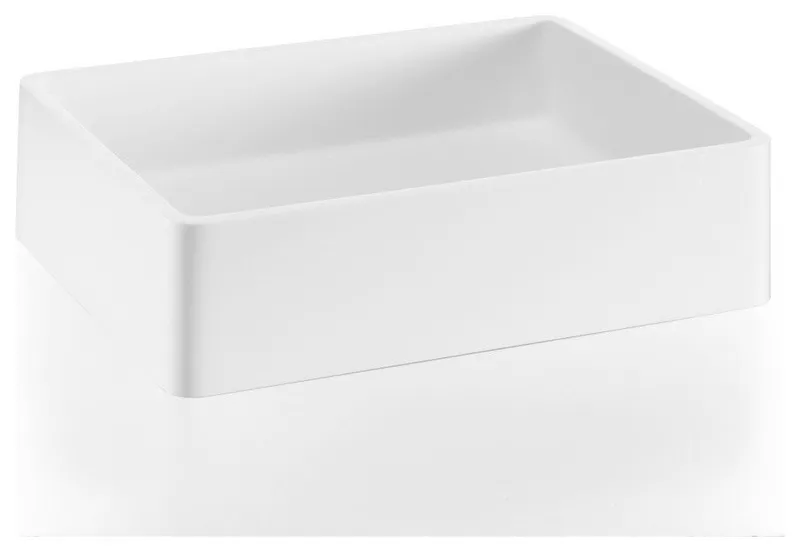 Mamon Vessel Bathroom SInk in White Mattstone, 18.9" L X 14.2" W X 4.8" H