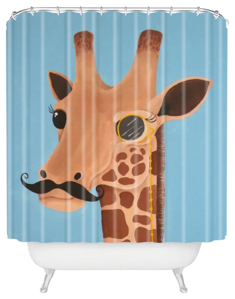 Mandy Hazell Gentleman Giraffe Shower Curtain