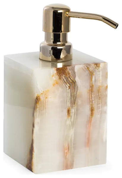 Marble Bath Soap Dispenser, Green Onyx
