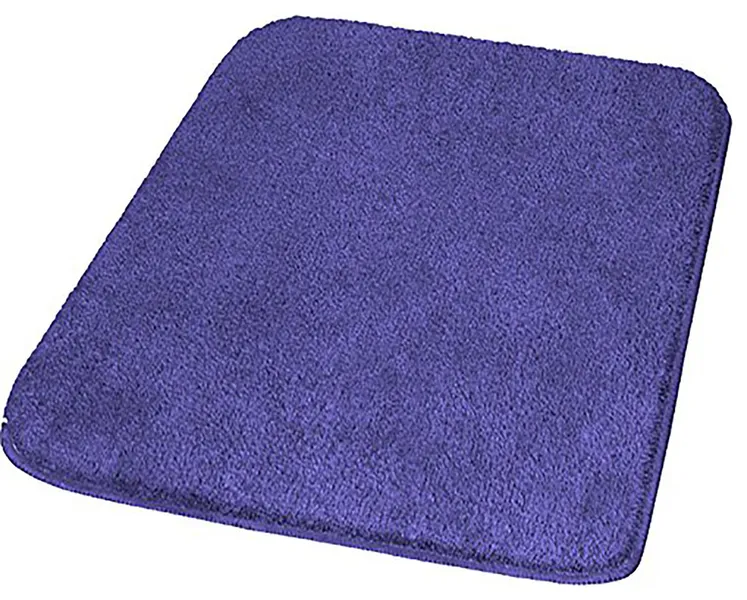 Marine Blue Modern Non Slip Washable Bathroom Rug With Thick Pile, Live, Medium