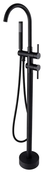 Matte Black 45.5-in H Freestanding Tub Filler with Handshower