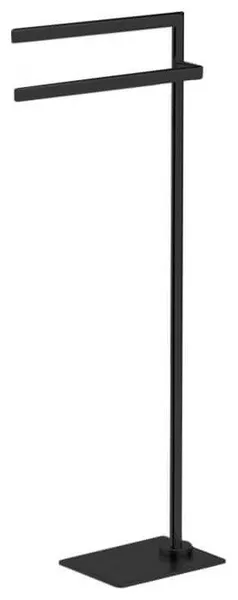 Matte Black Free Standing Towel Stand, Rectangular Base