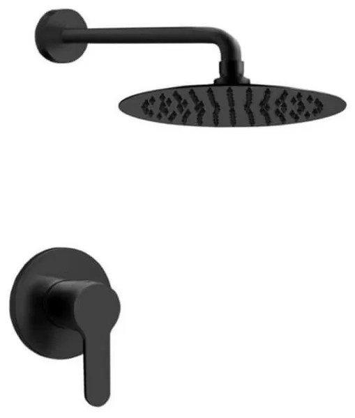 Matte Black Shower Faucet Set with 10" Rain Shower Head