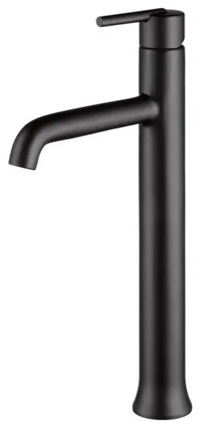 Matte Black Vessel Faucet with High Spout, Single Lever, and ADA Compliance