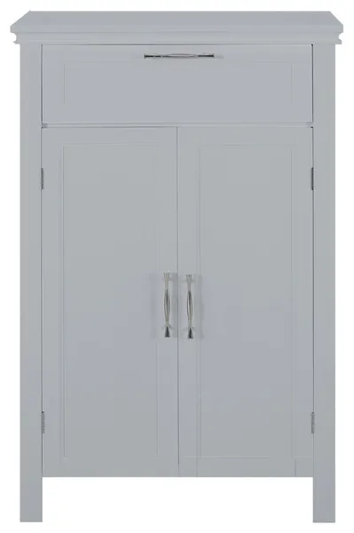 Meader Bathroom 2 Door Floor Storage Cabinet With Drawer, Grey