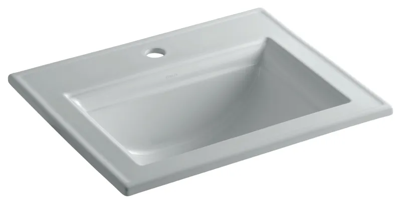 Memoirs Stately 17" Drop, Bathroom Sink, 1 Hole Drilled/Overflow, Ice Grey