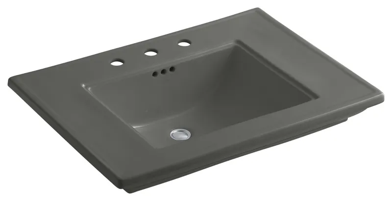Memoirs Stately 30" Fireclay Pedestal Bath Sink, 3 Holes/Overflow, Thunder Grey