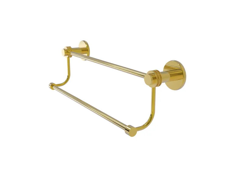 Mercury 18" Double Towel Bar With Dotted Accents, Polished Brass
