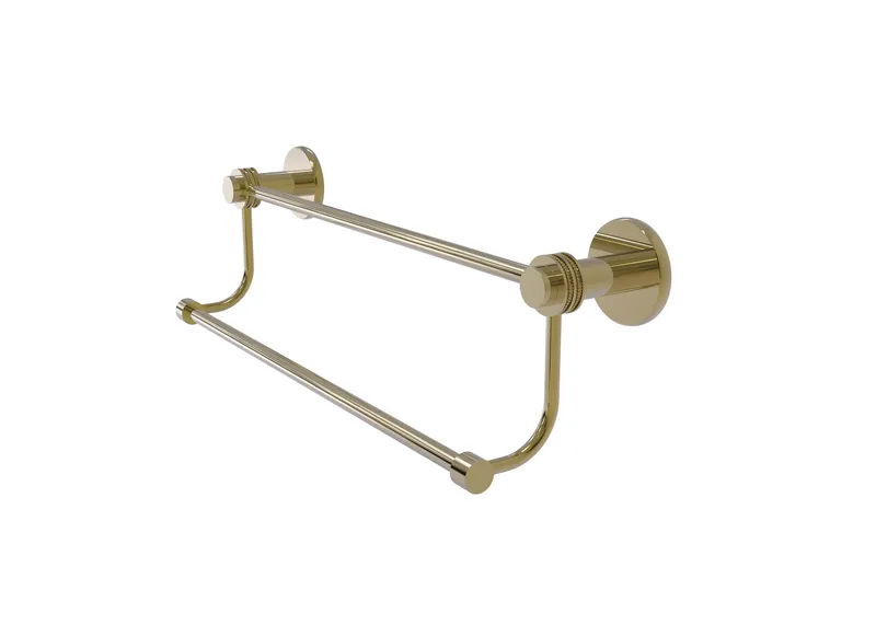 Mercury 24" Double Towel Bar With Dotted Accents, Unlacquered Brass