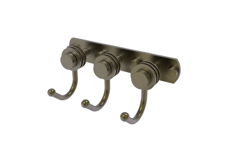 Mercury 3 Position Multi Hook with Dotted Accent, Antique Brass