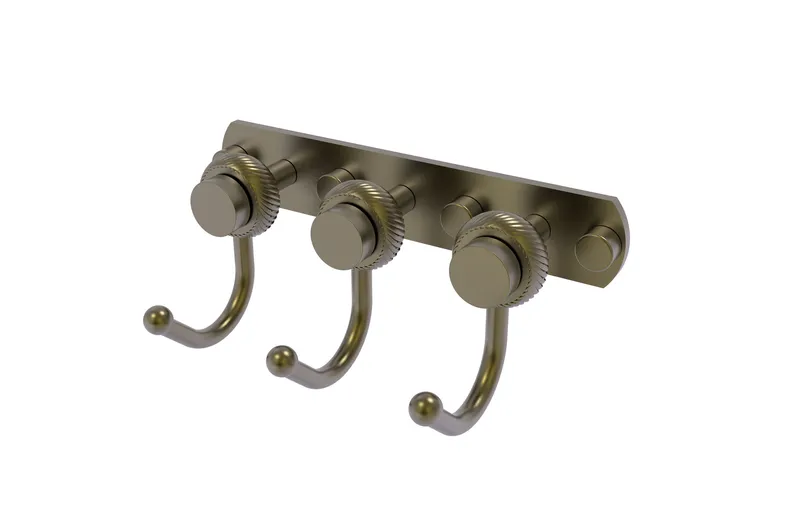 Mercury 3 Position Multi Hook with Twisted Accent, Antique Brass