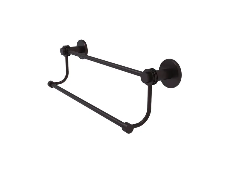Mercury 30" Double Towel Bar With Dotted Accents, Antique Bronze