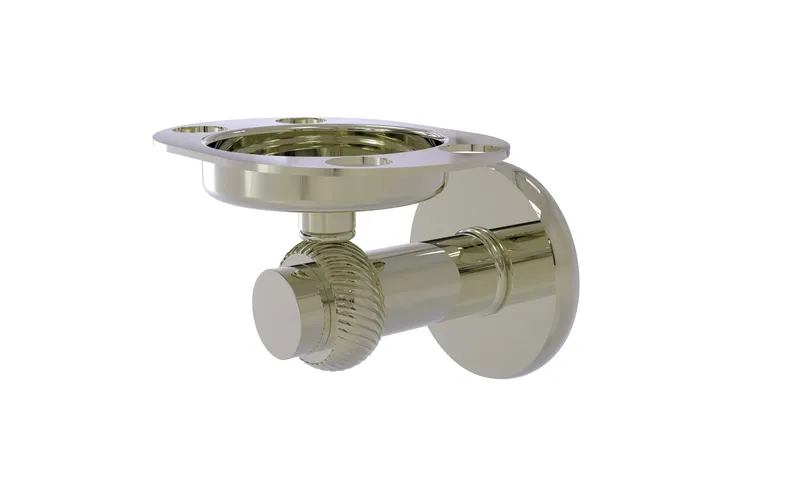 Mercury Tumbler and Toothbrush Holder with Twisted Accents, Polished Nickel