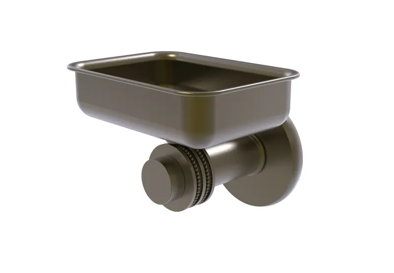 Mercury Wall Mounted Soap Dish with Dotted Accents, Antique Brass