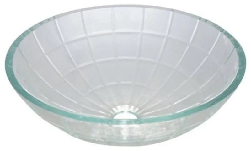Meridian Crystal Glass Vessel Bathroom Sink without Overflow Hole