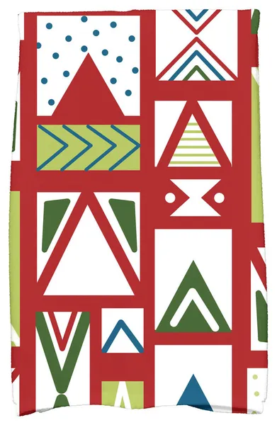 Merry Susan Decorative Holiday Geometric Print Hand Towel, Red
