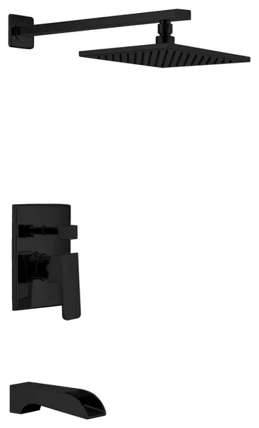 Mezzo Series 1-Handle 1-Spray Tub and Shower Faucet, Matte Black