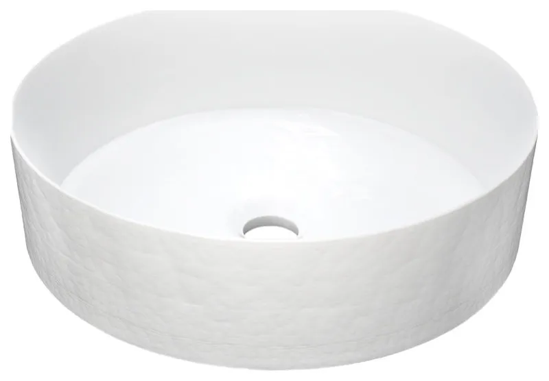 MG1616-BO Positano Murano Glass Vessel Sink, Bianco