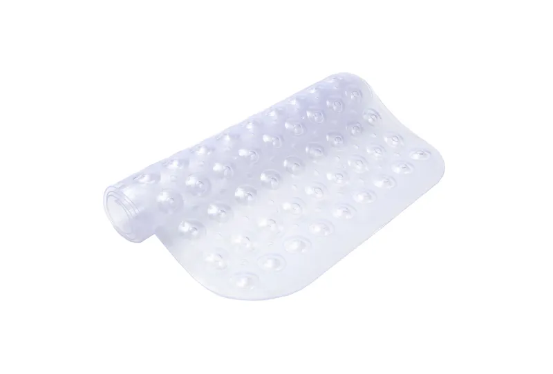Microban Protected Bubble Bath Mat, 26.75" L x 14.5" W, Clear